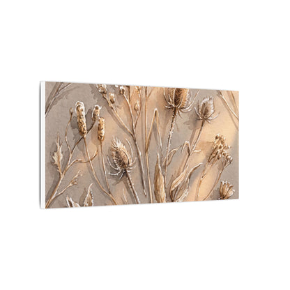 Japandi Dried Flowers in Golden Hour | Watercolor Canvas Art