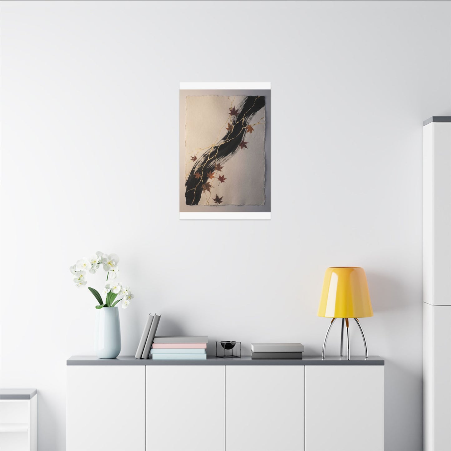 Dawn Ink Brushstroke Canvas Art - Kintsugi Ma