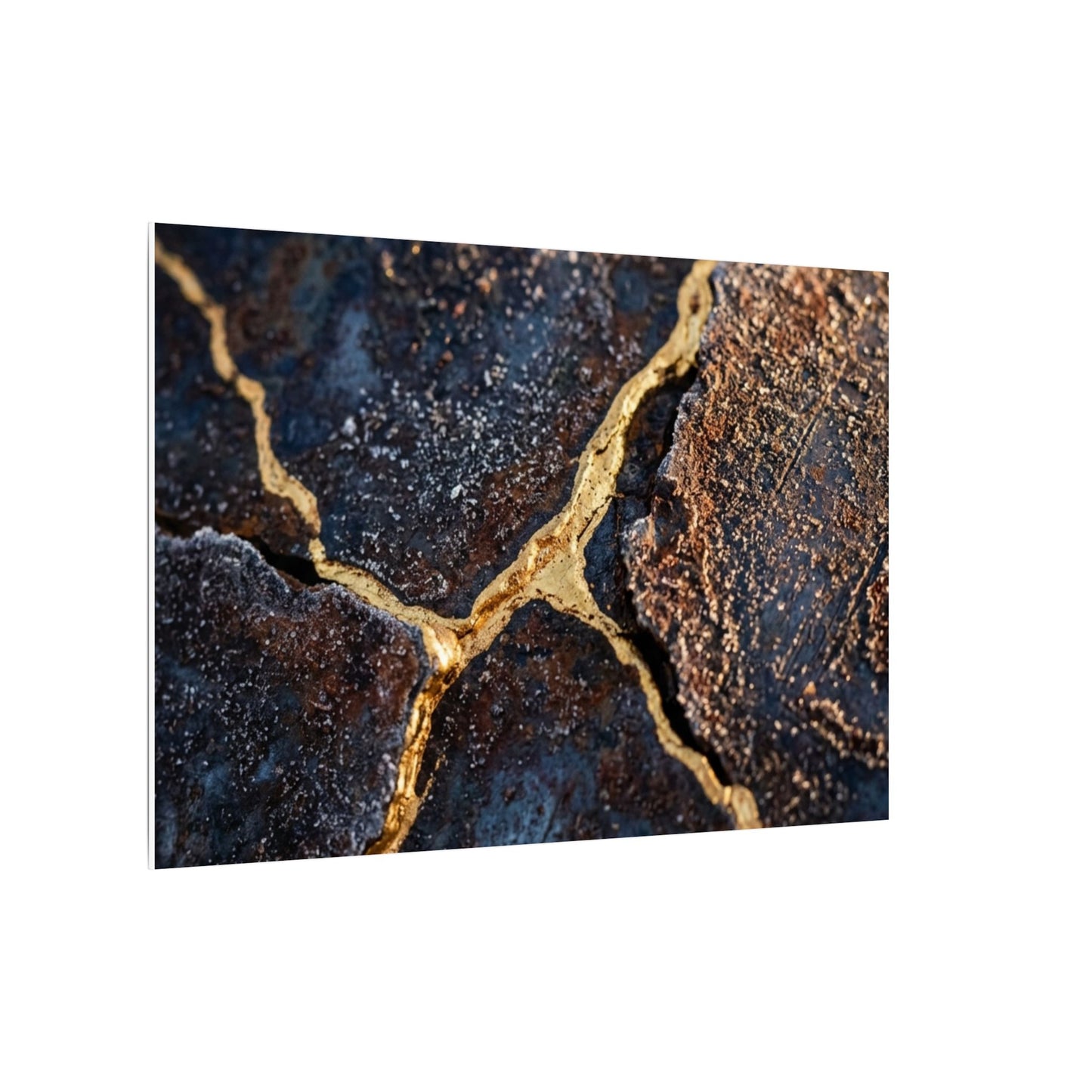 Winter Rust Patina Gold Vein Canvas Art | Resilient Decor