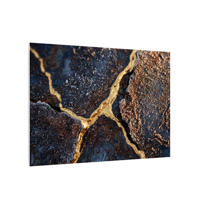 Winter Rust Patina Gold Vein Canvas Art | Resilient Decor