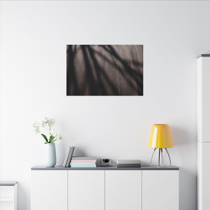 Dark Japandi Shadow Play in Dawn | Moody Minimal Canvas Art