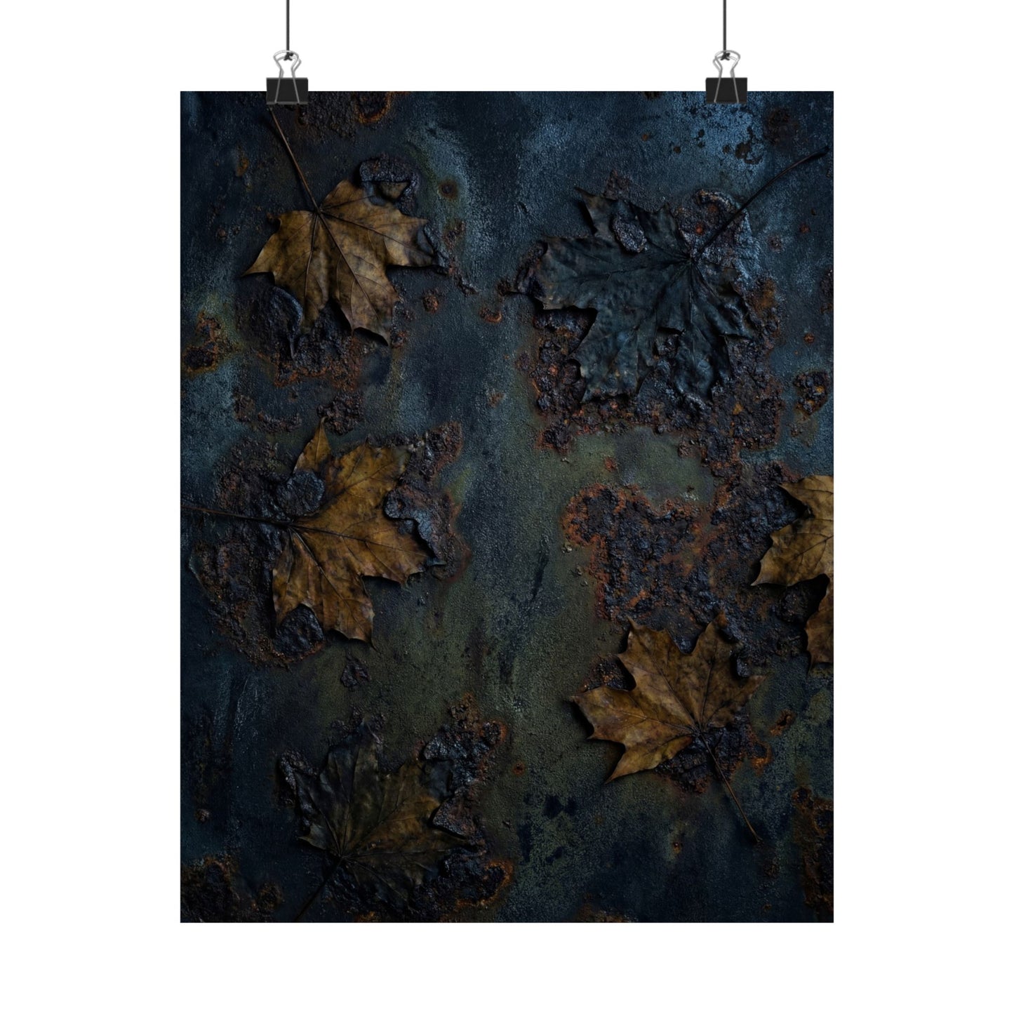 Autumn Rust Patina Charcoal Ink Wall Art Print | Bold Decor Art Print