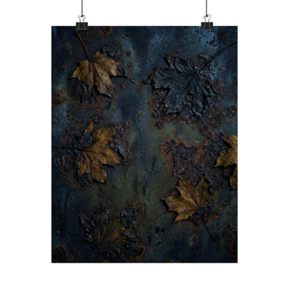 Autumn Rust Patina Charcoal Ink Wall Art Print | Bold Decor Art Print