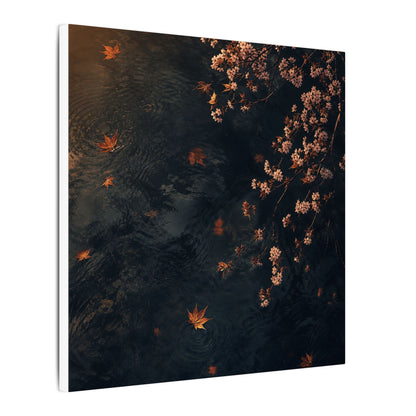 Golden Hour Cherry Blossom Canvas Art - Dark Japandi Kanso