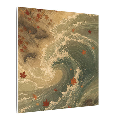 Japandi Ocean Wave in Candlelight | Japanese Pattern Canvas Art