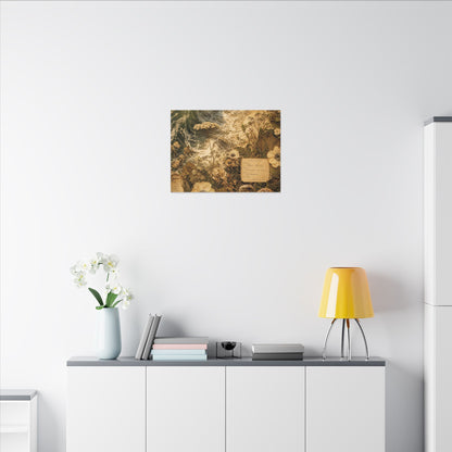 Spring Ocean Wave Herbarium Canvas Art | Nostalgic Decor