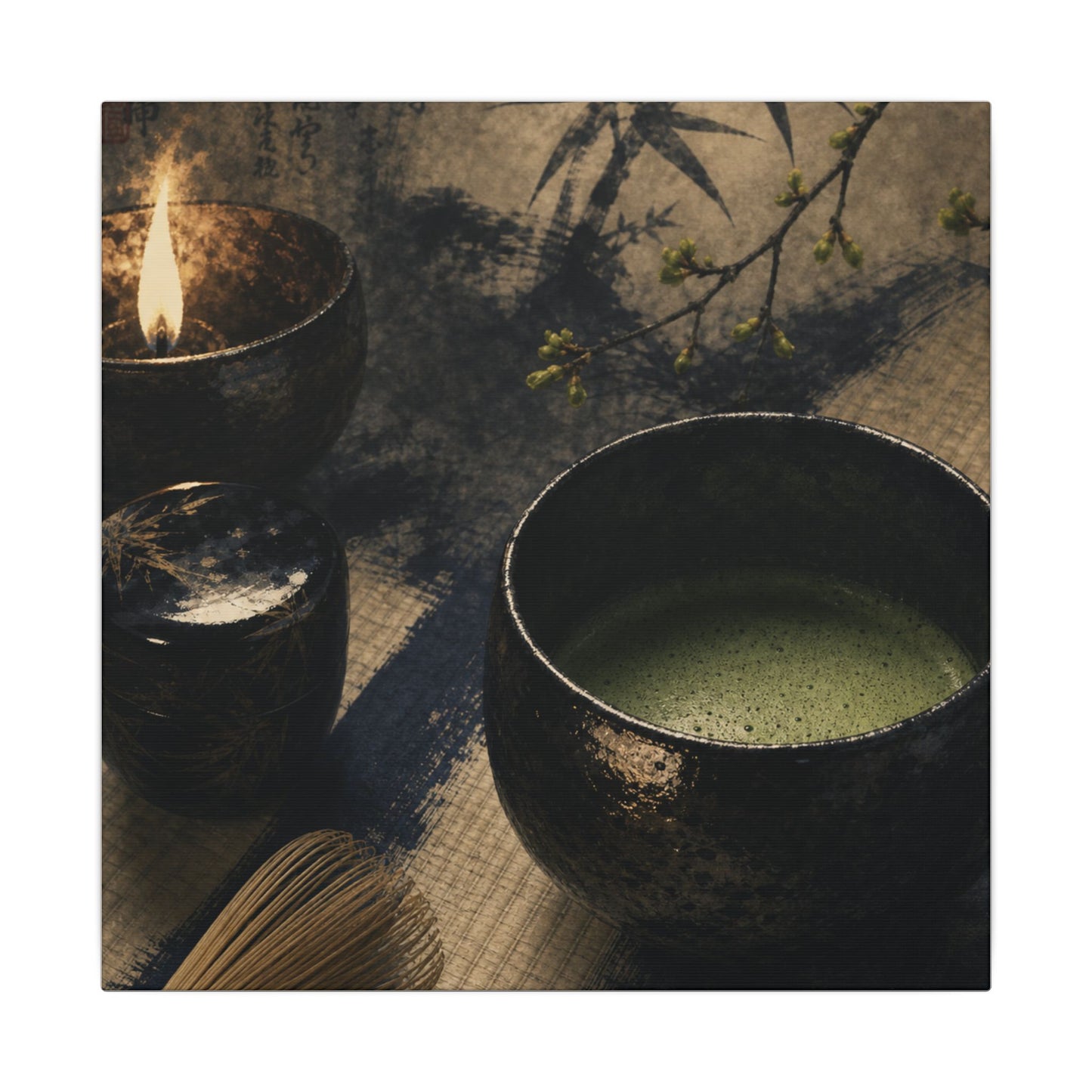 Ma Tea Ceremony Canvas Art - Zen Sumi E