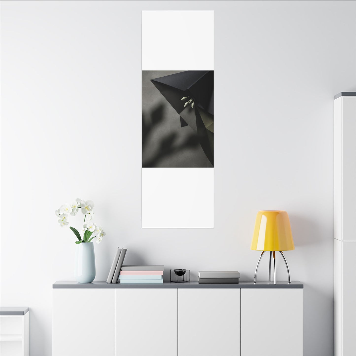 Paper Fold Moody Minimal Canvas Art | Luxurious Dark Japandi Art