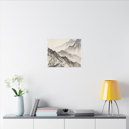 Spring Mountain Mist Texture Canvas Art | Warm Decor