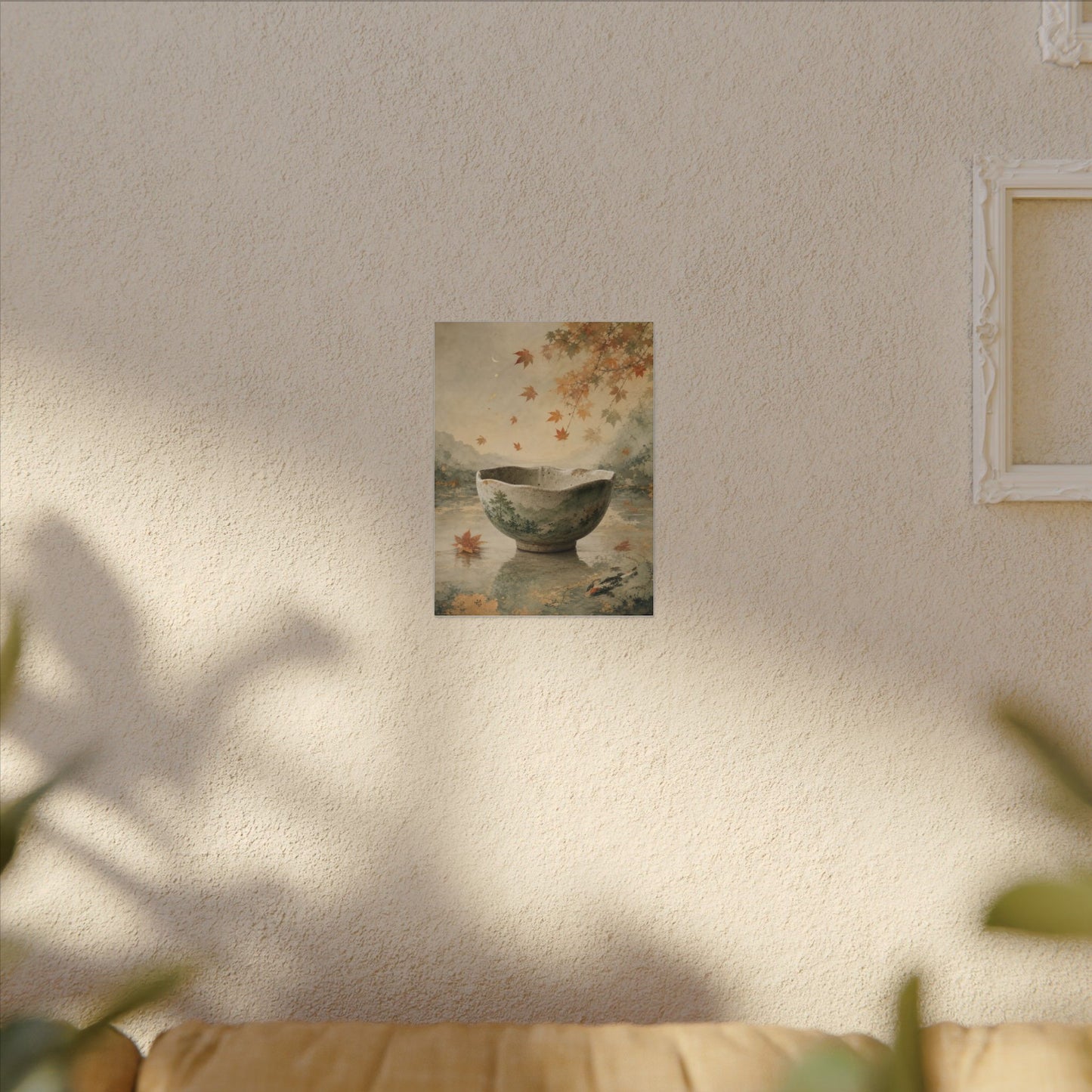 Autumn Ceramic Bowl Watercolor Canvas Art | Cozy Decor
