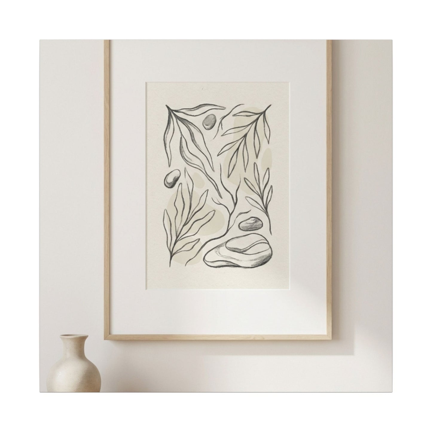 Japandi Charcoal Canvas Art