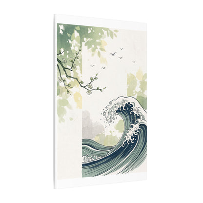 Spring Ocean Wave Ukiyo E Inspired Canvas Art | Serene Decor