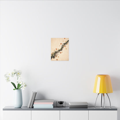 Ink Brushstroke Autumn Canvas Art | Zen Calm Design