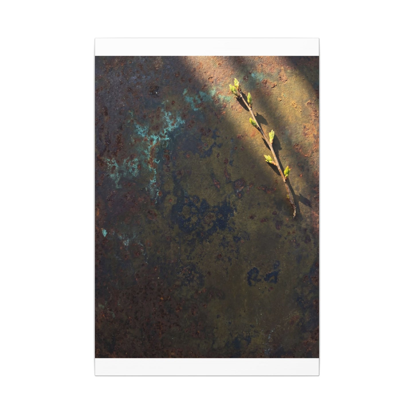 Golden Hour Rust Patina Canvas Art - Dark Japandi Ma