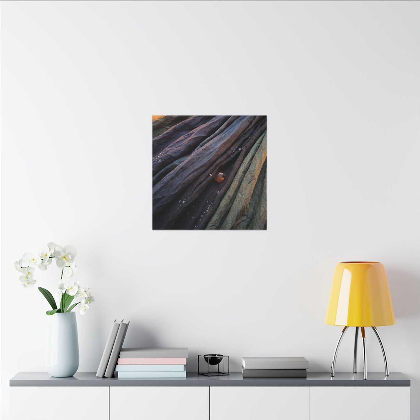 Silk Drape Shadow Zen Canvas Art | Moody Dark Japandi Art