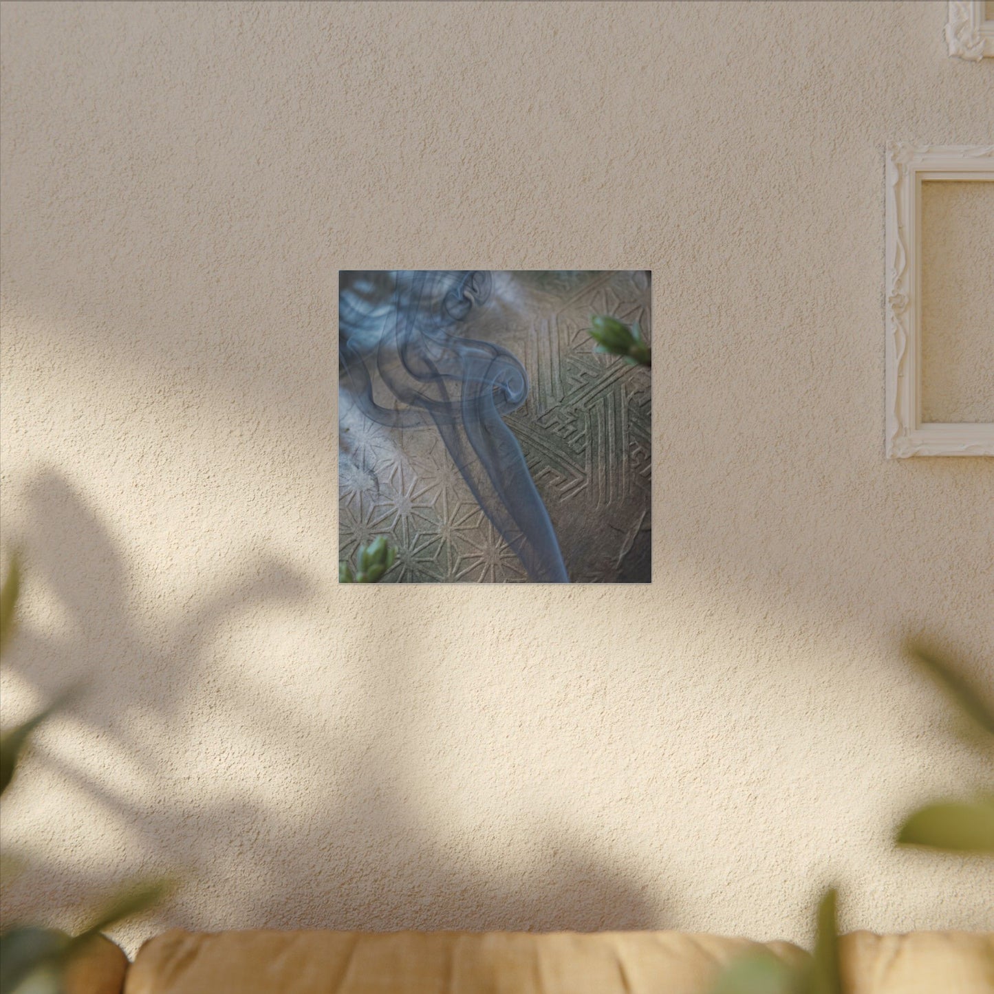 Spring Incense Smoke Japanese Pattern Canvas Art | Neutral Decor