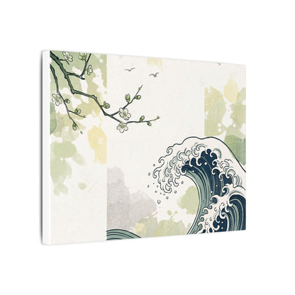 Spring Ocean Wave Ukiyo E Inspired Canvas Art | Serene Decor