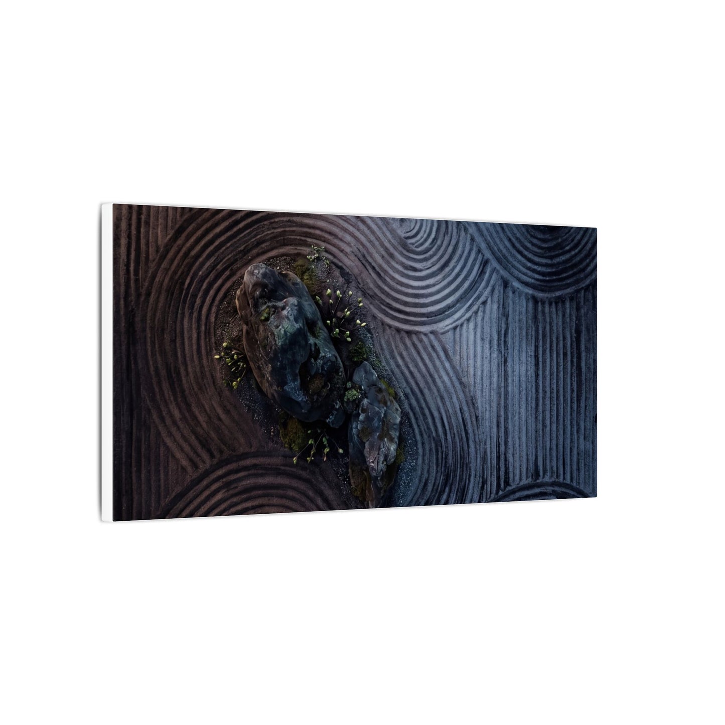 Spring Rock Garden Charcoal Ink Canvas Art | Bold Decor