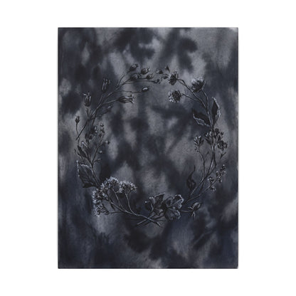 Dried Flowers Canvas Art | Winter Dark Japandi Shadow Zen Art