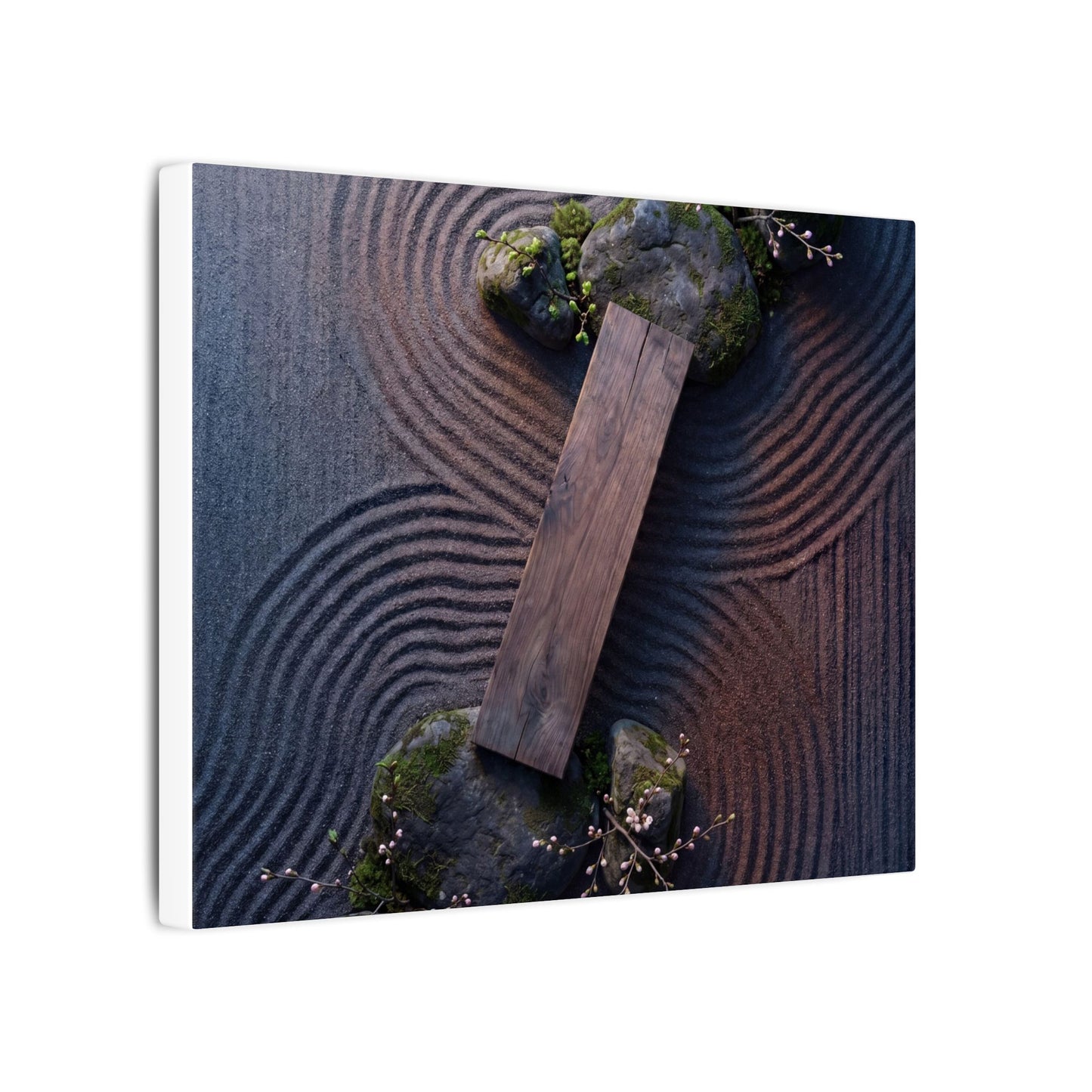 Spring Rock Garden Moody Minimal Canvas Art | Atmospheric Decor