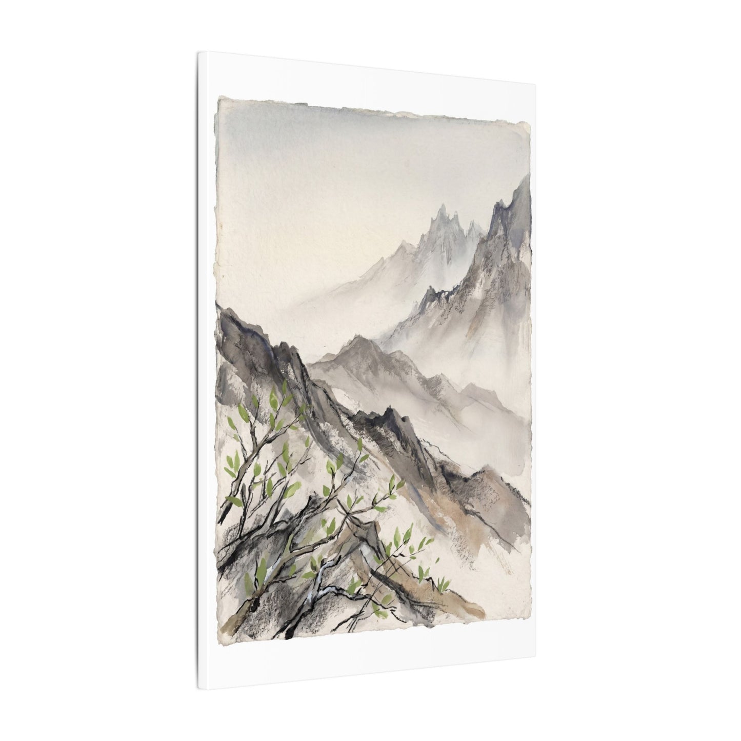 Spring Mountain Mist Texture Canvas Art | Warm Decor