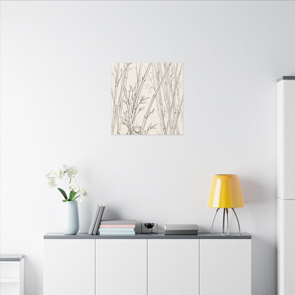 Candlelight Bamboo Grove Canvas Art - Japandi Fukinsei