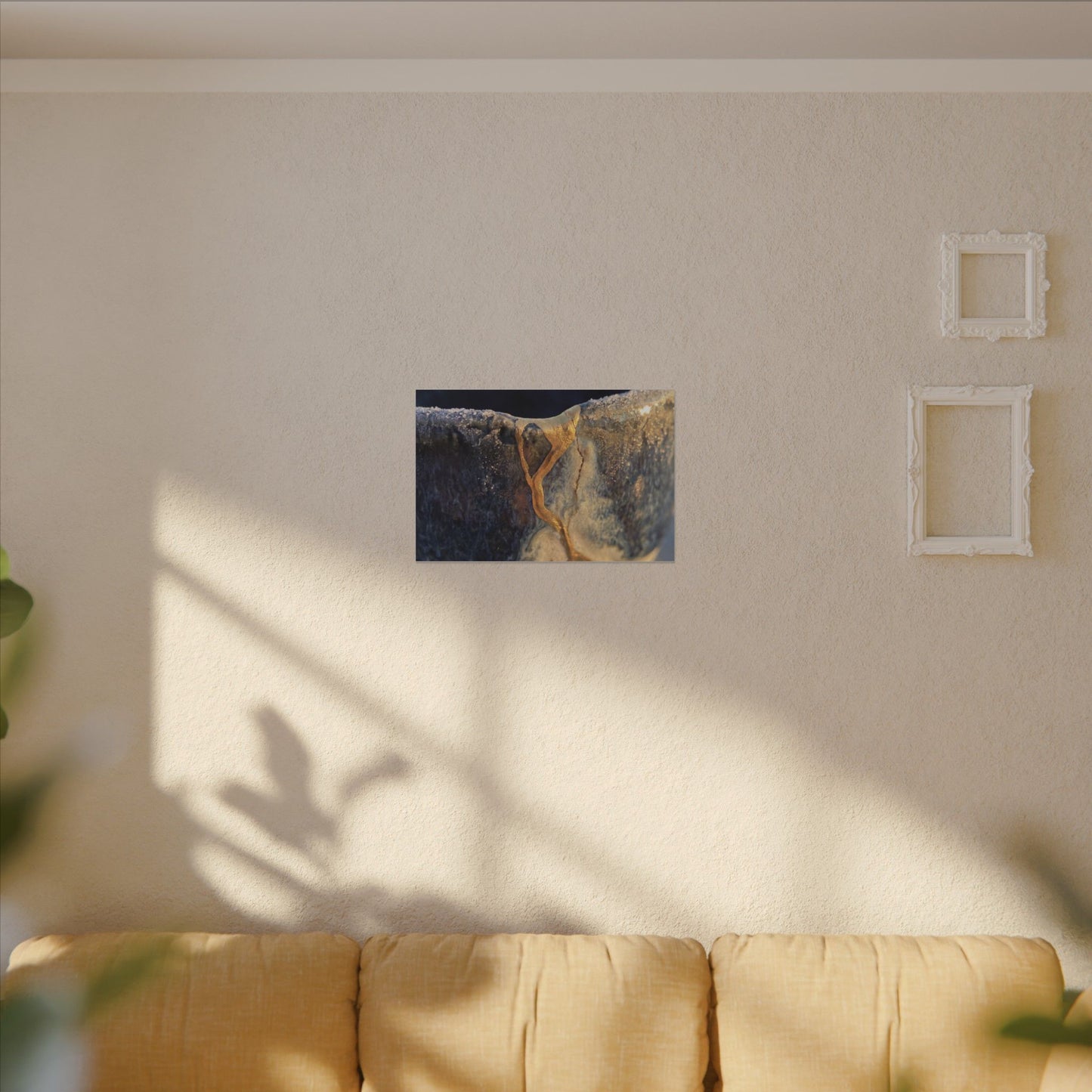 Winter Ceramic Bowl Gold Vein Canvas Art | Healing Decor