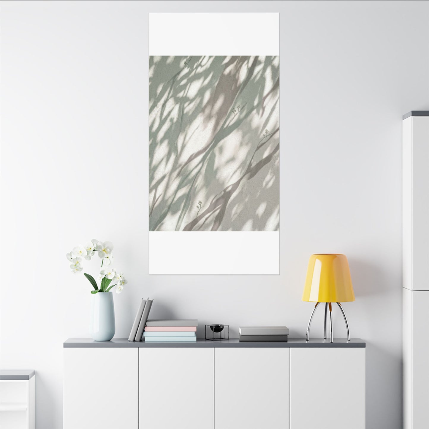 Japandi Shadow Play in Dappled | Japanese Pattern Canvas Art