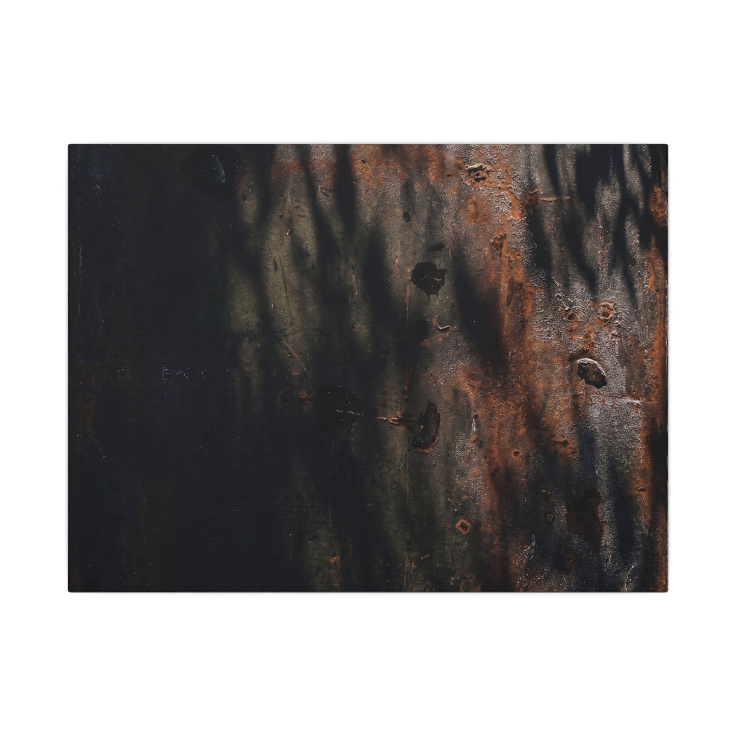 Rust Patina Shadow Zen Canvas Art | Luxurious Dark Japandi Art