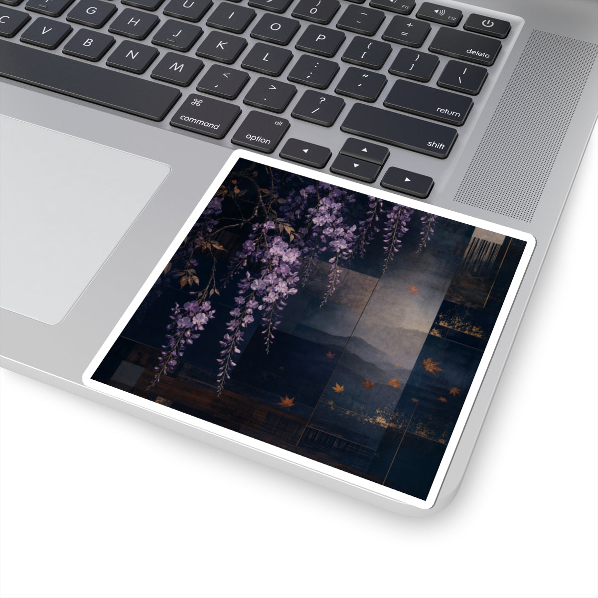 Moody Wisteria Sticker - Moody Minimal Dark Japandi