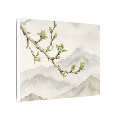 Spring Mountain Mist Watercolor Canvas Art | Cozy Decor