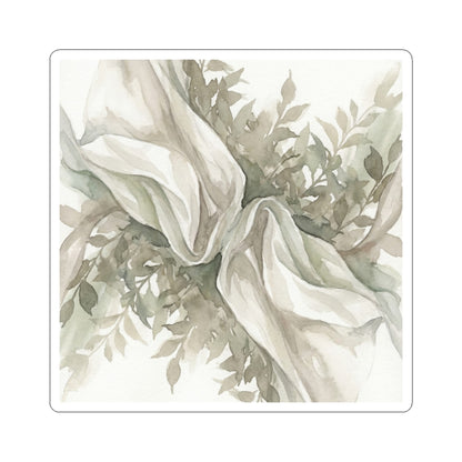 Silk Drape Watercolor Sticker | Cozy Japandi Art Art Print