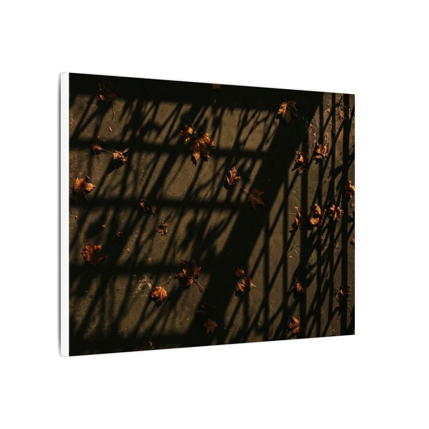 Dark Japandi Shadow Play in Golden Hour | Moody Minimal Canvas Art