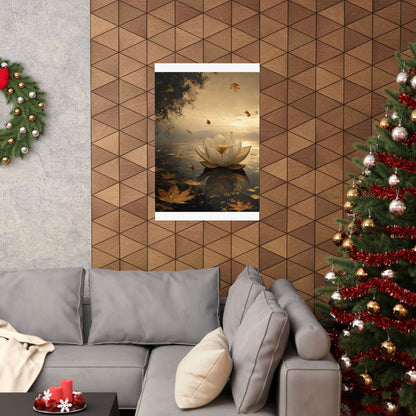Resilient Lotus Flower Wall Art Print - Gold Vein Kintsugi