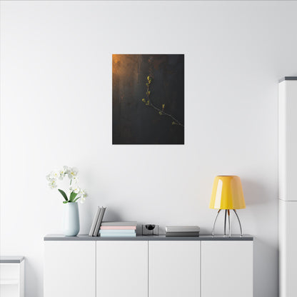 Dark Japandi Rust Patina in Golden Hour | Moody Minimal Canvas Art