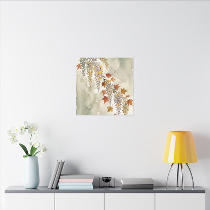 Ma Wisteria Canvas Art - Japandi Watercolor