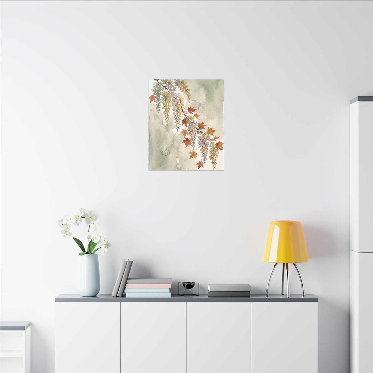 Ma Wisteria Canvas Art - Japandi Watercolor