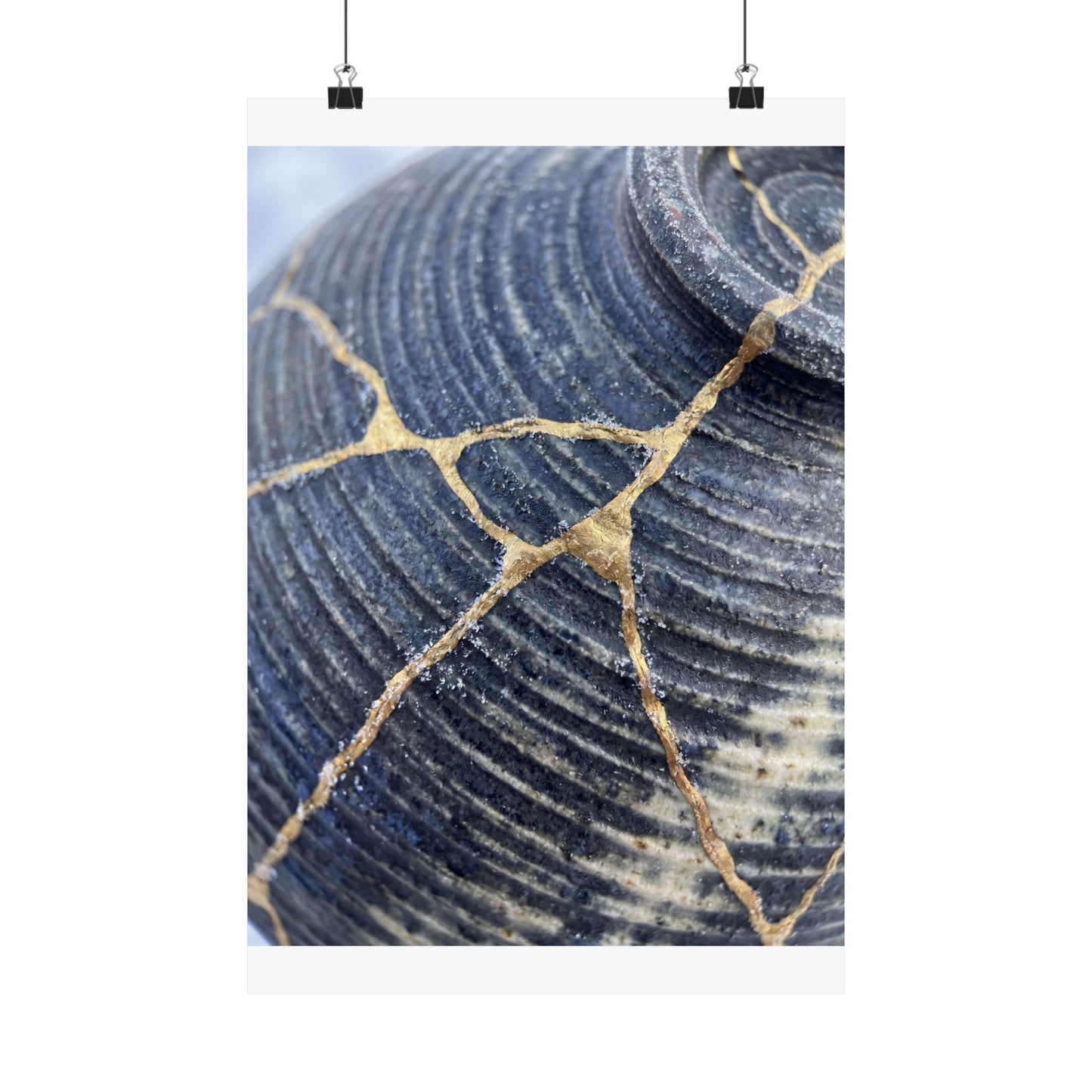 Shibui Water Ripple Wall Art Print - Kintsugi Gold Repair