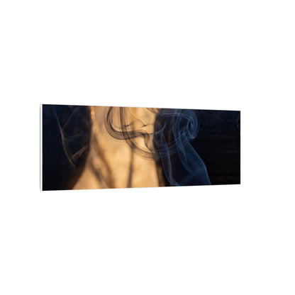 Incense Smoke Canvas Art | Winter Dark Japandi Shadow Zen Art