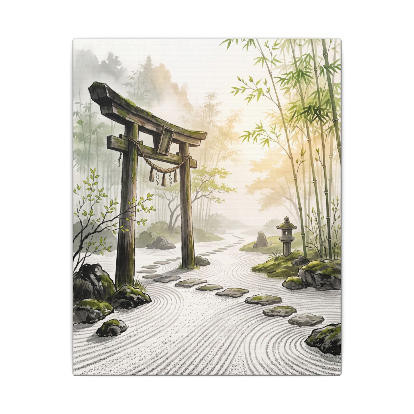 Peaceful Torii Gate Canvas Art - Karesansui Zen