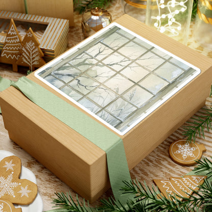 Shoji Screen Winter Sticker | Japandi Cozy Design