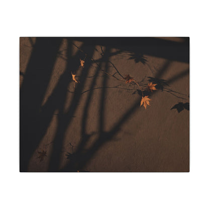 Shadow Play Autumn Canvas Art | Dark Japandi Luxurious Design