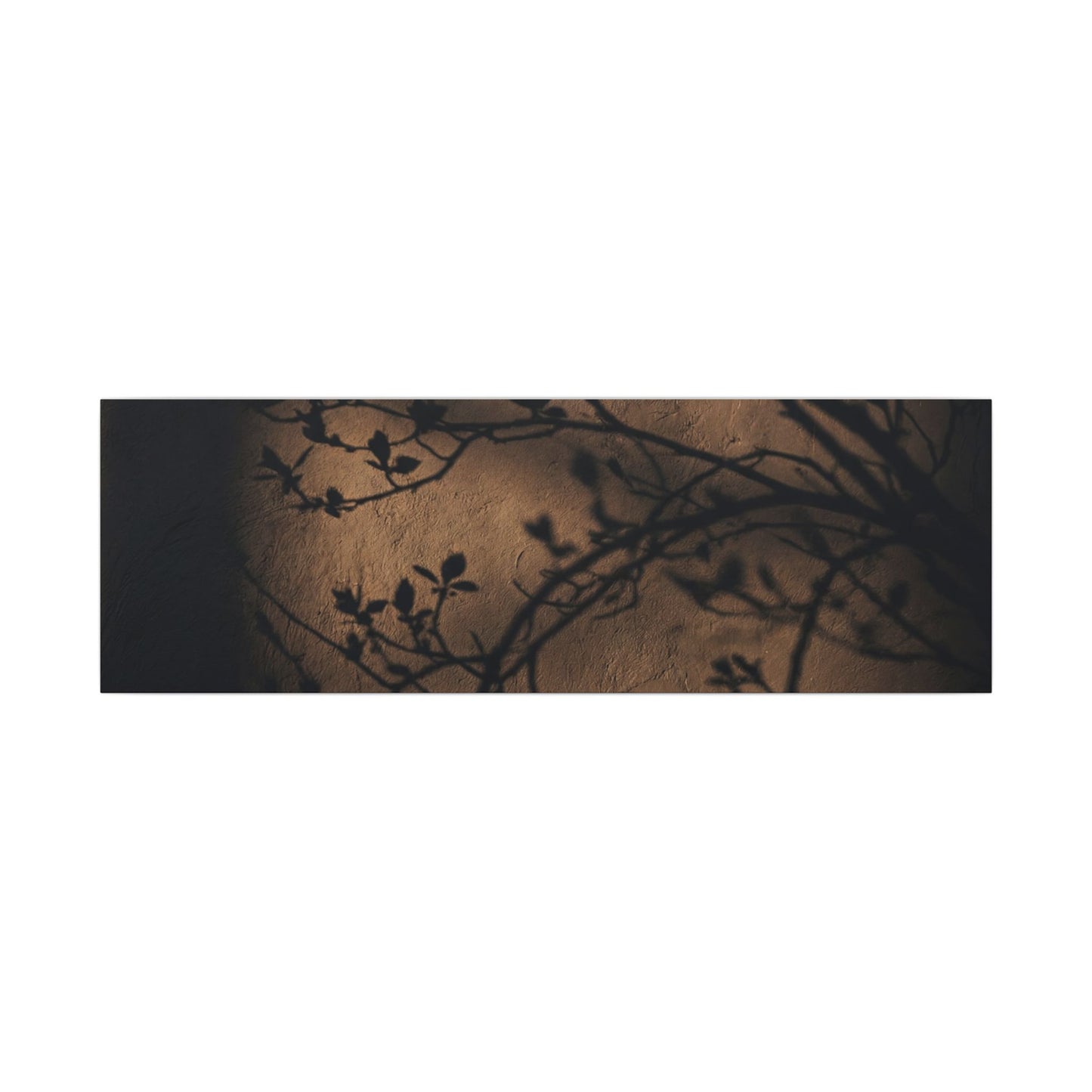 Dark Japandi Shadow Play in Golden Hour | Shadow Zen Canvas Art