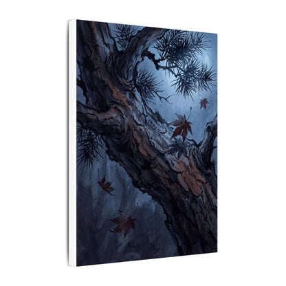 Atmospheric Pine Tree Canvas Art - Shadow Zen Dark Japandi
