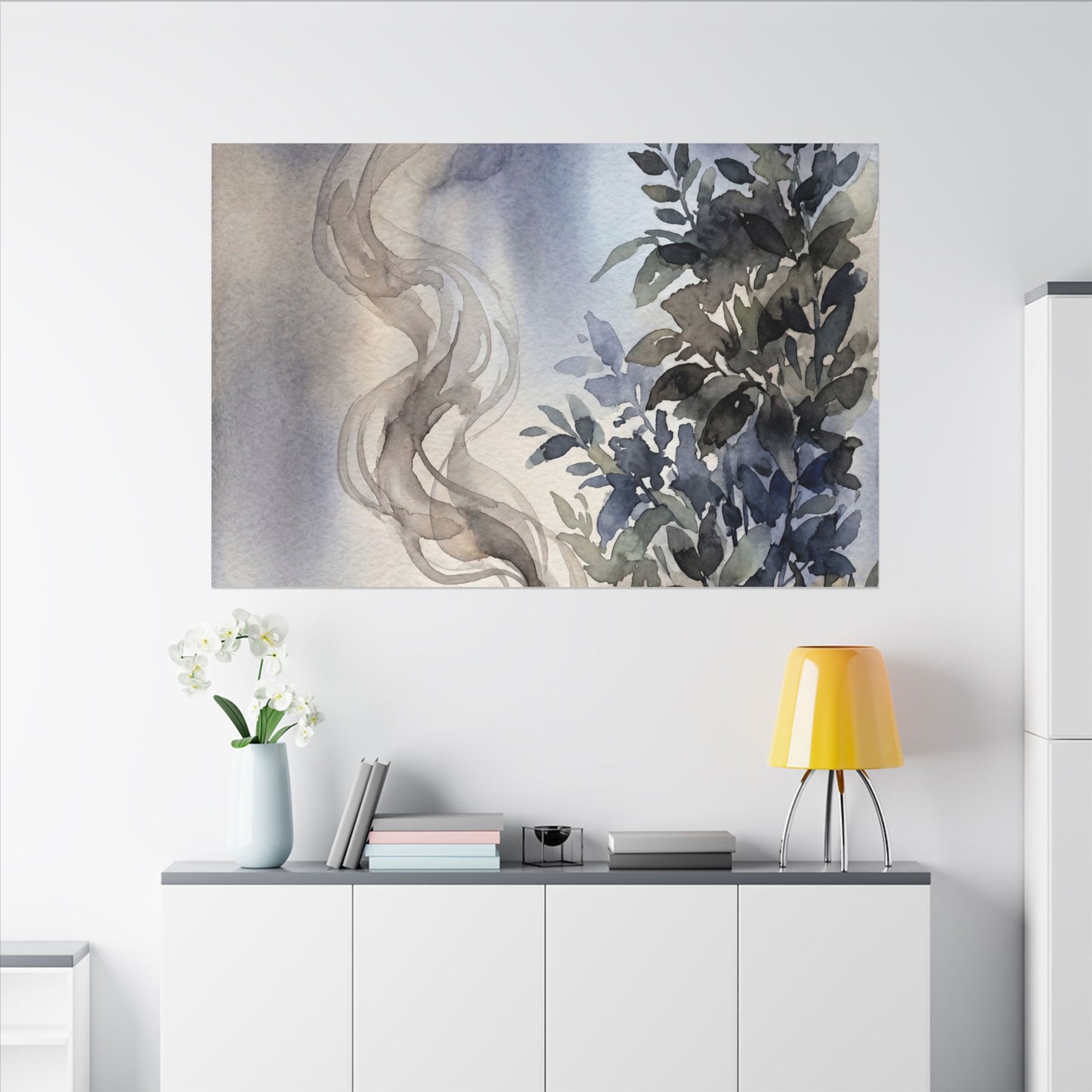 Incense Smoke Summer Canvas Art | Japandi Cozy Design