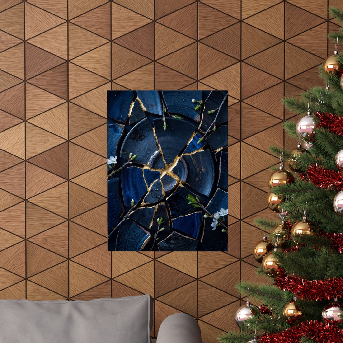 Broken Pottery Spring Wall Art Print | Kintsugi Resilient Design