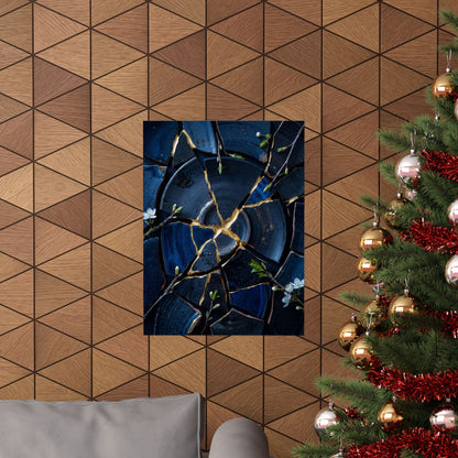 Broken Pottery Spring Wall Art Print | Kintsugi Resilient Design