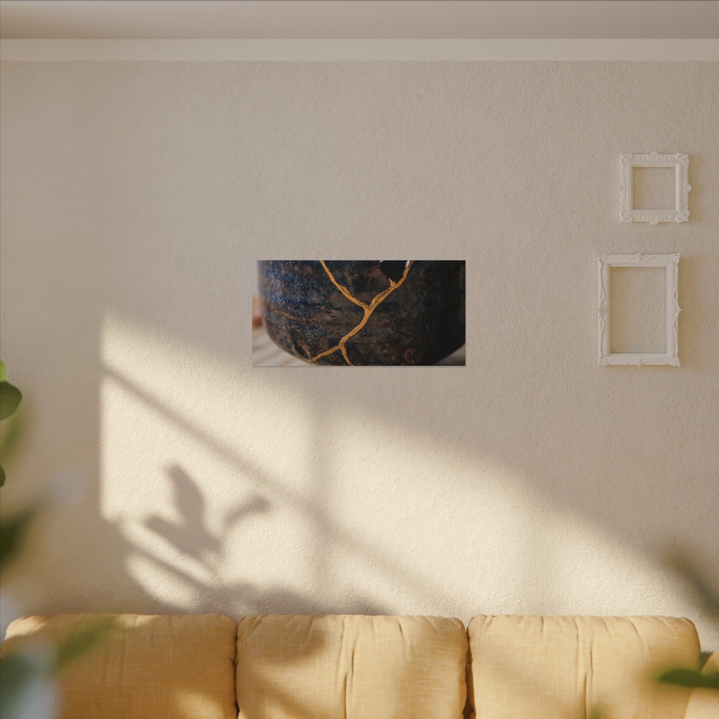 Tea Ceremony Autumn Canvas Art | Kintsugi Healing Design