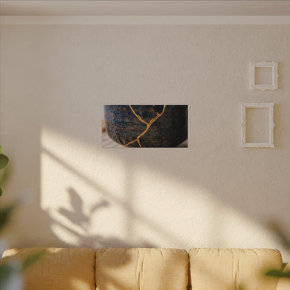 Tea Ceremony Autumn Canvas Art | Kintsugi Healing Design