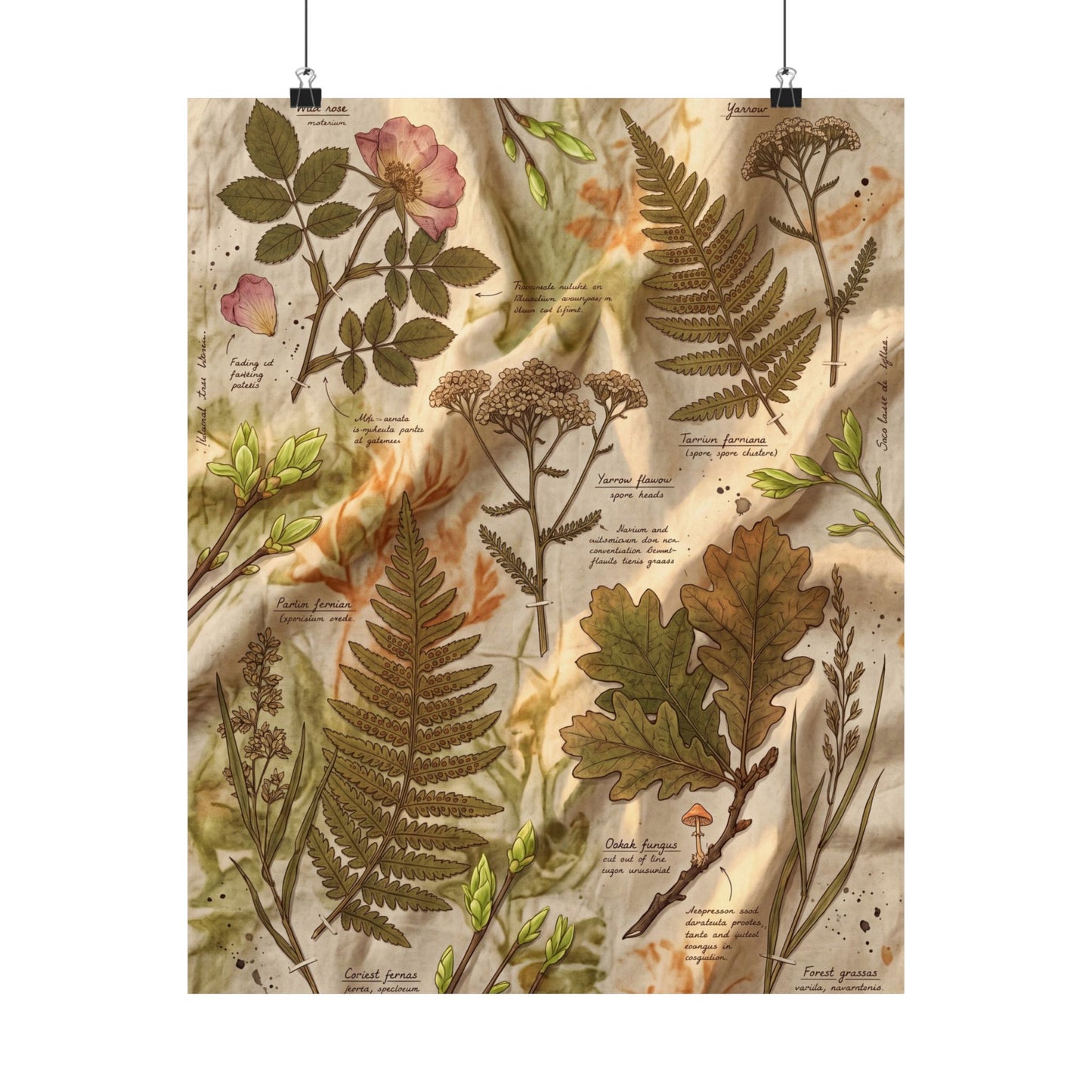 Spring Silk Drape Herbarium Wall Art Print | Nostalgic Decor